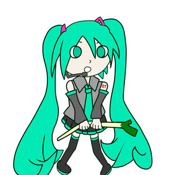 ポップンの絵柄っぽくミクさん