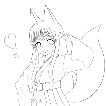 我が家の狐っ娘　線画