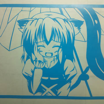 猫耳小傘ちゃんを切ってみました