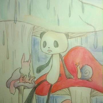 雨の日の、