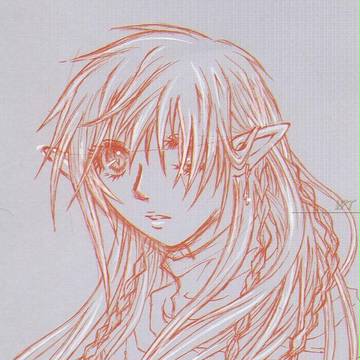少女　一発描き