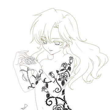 【線画】薔薇の肖像
