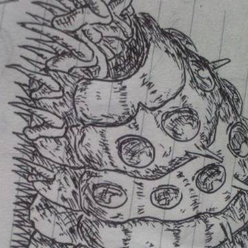 自由張に描いた王蟲