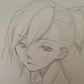 初書き・藍先輩のアップ。