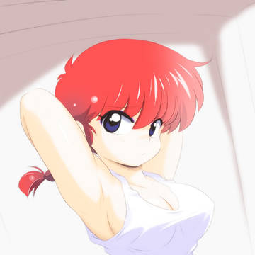 おさげを結んだ後のらんま