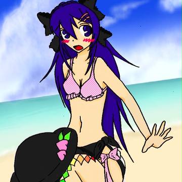 【手書き】四作 比那名居天子 ~海の日~