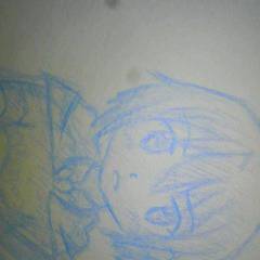 色鉛筆で線画のさやかちゃん