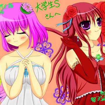 睡蓮と薔薇