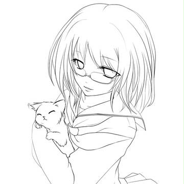 【線画】塗ってもらえるとうれしいです(*･ω･)*_ _))