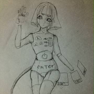 夏目さんとお絵かき（パソコン擬人化）