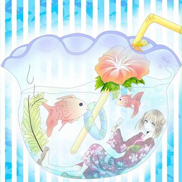 金魚と少女