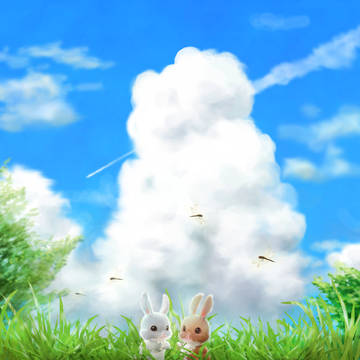 うさぎととんぼとなつのそら
