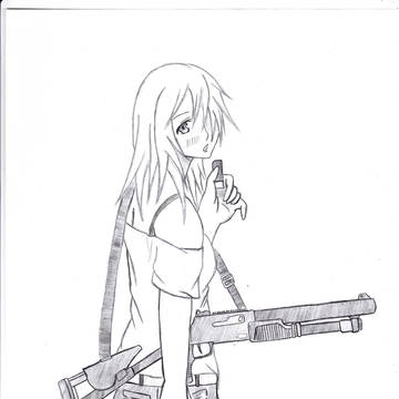 Girl with the Benelli M4