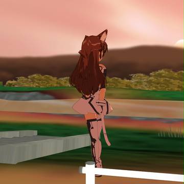 夕焼けとカス子さん