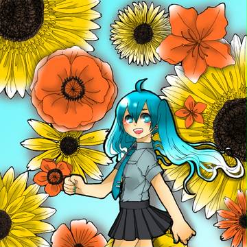 ミクと花