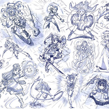 ファンタジーっぽいバトルポーズ練習20ポーズ