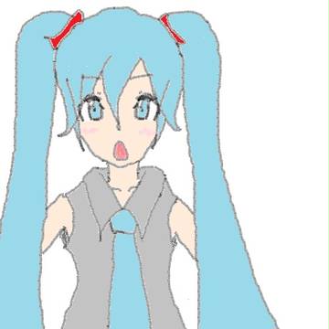 ペイントでかいた低クオリティみくさん　16分完成