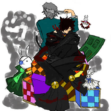マウスで描いてみた【ブレイク＆チェシャ】塗りました