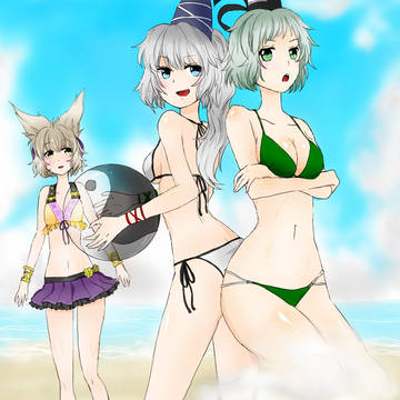 真夏の海の豪族乱舞