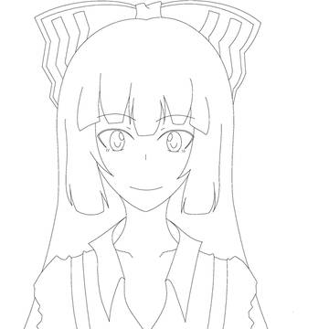 正面妹紅 デジ線画ver