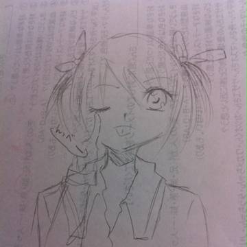 裏紙にらくがき。