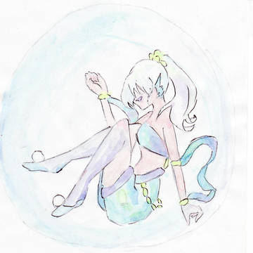 水の妖精みたいなの～（（水彩練習））