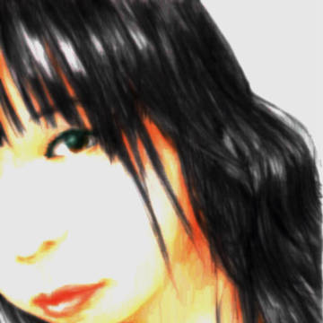 美人画：北海の黒髪少女