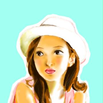 水色とピンクと女の子　
