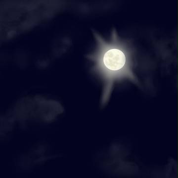 夜空の白月