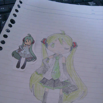 友達と描いたミク
