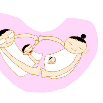 妊婦さんマーク的な家族絵