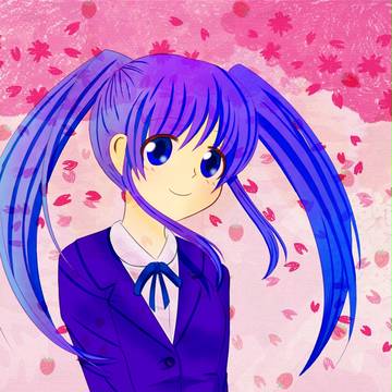 青髪ツインテール少女
