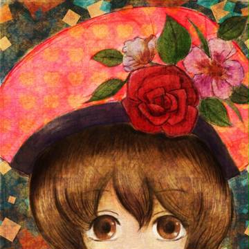 女の子と花