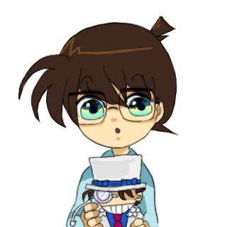 キッド人形を持っているコナン