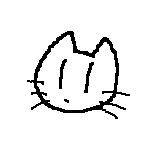 パームで書いたねこ