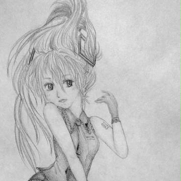 Miku with messy hair