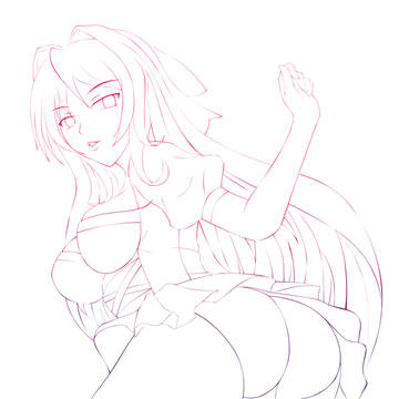 女の子の線画