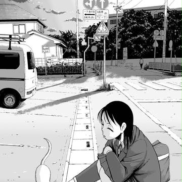 夕暮れと猫と女子高生