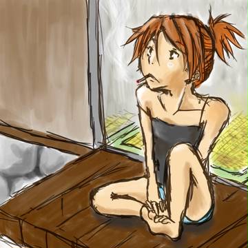 【練習：絵を完成させる】夏の終わり
