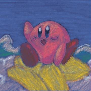 色鉛筆で星のカービィ