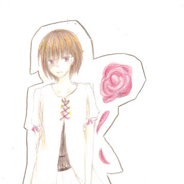 赤いバラと女の子
