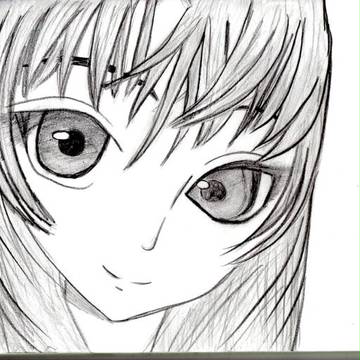 鉛筆書き。