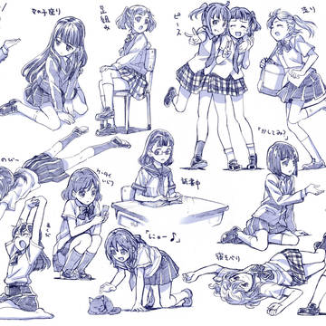 女の子制服ポーズ練習２０ポーズ