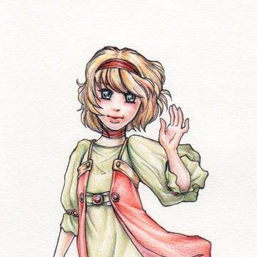 秋風を聞く少女