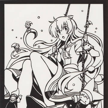 人類は衰退しました　切り絵