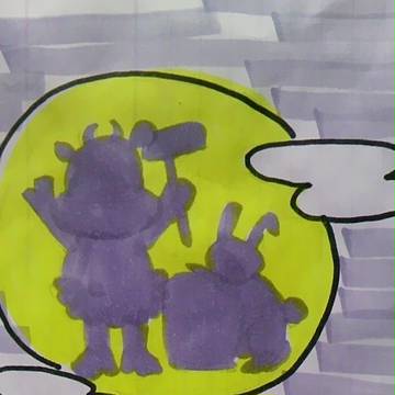 バンコちゃんもお月見の餅つき♪