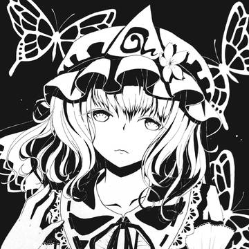 【手畫】幽幽子と蝶