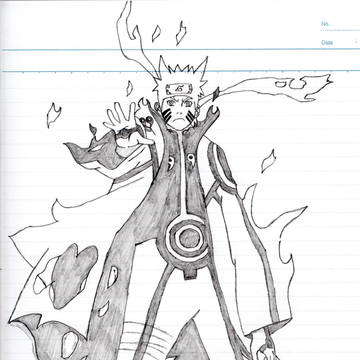 【ノートにシャーペンで描いてみた】うずまきナルト　尾獣モード
