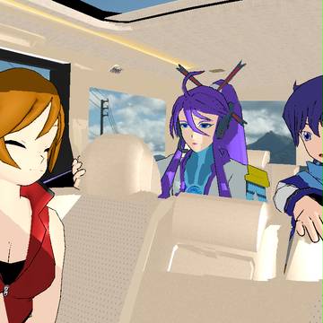 MMDでおにあたの豚一家の車内の感じを再現してみた。