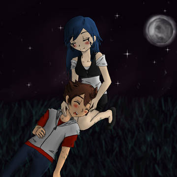 Under a starry sky